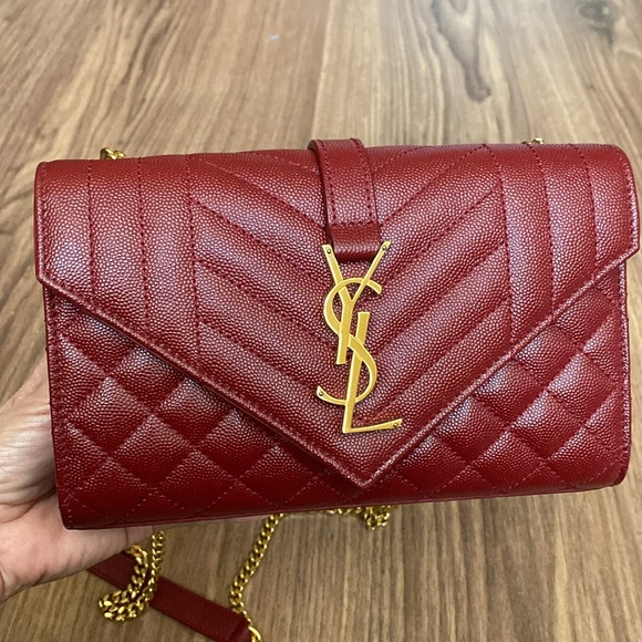 A114- π― % authentic Small YSL Envelope Shoulder bag - Picture 6 of 17